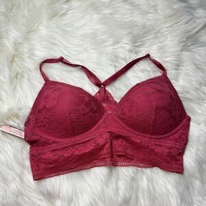 Brand New with Tags Victoria Secret Pink Lace Pink Bralette Bra Top Size Medium